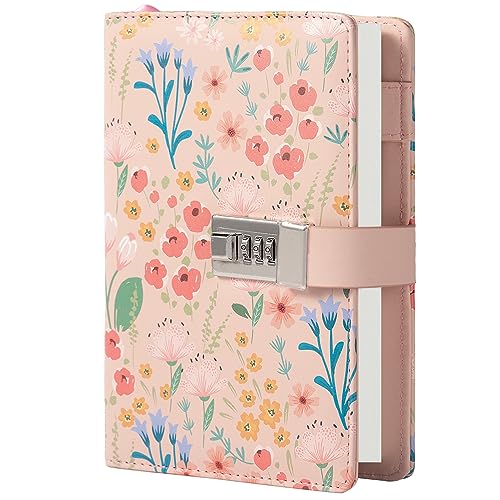 MGGAO Tagebuch mit Schloss, Verschlossenes Tagebuch für Frauen und Mädchen, Geheimes Persönliches Notizbuch, Niedliches Notizbuch mit Schloss zum Schreiben, 224 Seiten, liniert