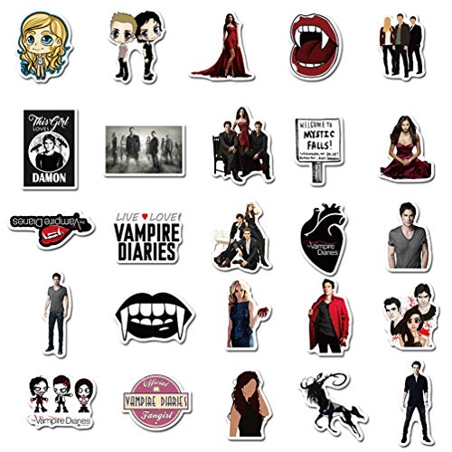 50PCS Stickers for The Vampire Diaries for Laptop Sticker Motorcycle Bicycle Luggage Decal Graffiti Patches Skateboard Water Bottle Sticker Cute Anime Stickers (The Vampire Diaries)