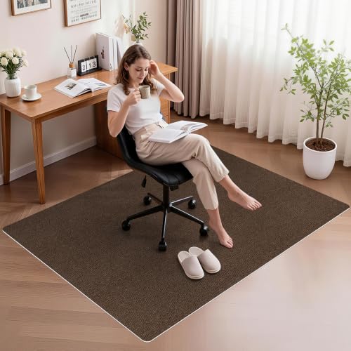 Image of Sycoodeal Office Chair Mat for Hardwood Floor,Slip Resistant Floor Mat for Rolling Chairs,Easy to Clean,Large Floor Protector Office Computer Gaming Chair,Coffee(36 inchx48 inch)
