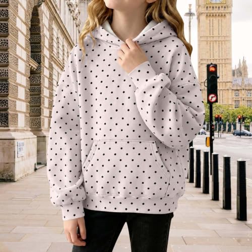 ZMIMAO Hoodies for Girls Polka Dot Oversized Pullover Hooded Sweatshirt - image 2