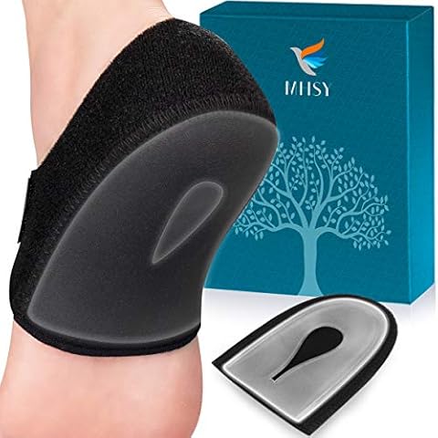 MHSY Heel Cushions, 2PCS Gel Heel Protectors for Achilles Tendonitis Bone Spur Aching Feet Relieve Heel Pain(1 Pair Larger Size: UK Women 5.5-11+ Men 6-11.5) Cover