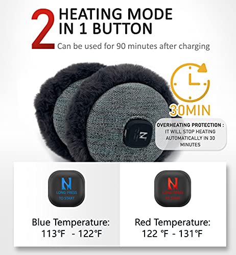 Aroma Season Heated Ear Warmer for Men & Women, 2 Heating Modes Electric Ear Muffs for Winter Sports, Travel - Image 4