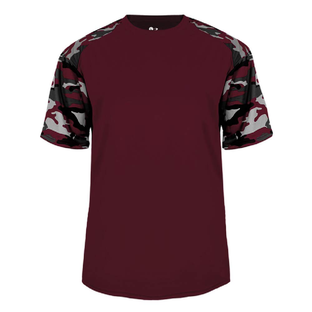Badger Sport Maroon Camo Sleeve Adult 3X