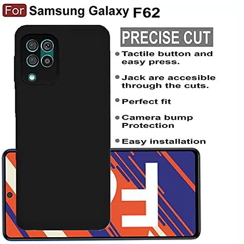 Image of Mobile Back Cover Case for Samsung F62 (Silicone Case|CameraProtection|Black SC1510)