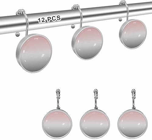 Miniatura 9 de Shower Curtain Hooks Set of 12 Farm Animal Pig Cock Sheep Country Style Crystal Glass Shower Curtain Rings for Bathroom Decorative Stainless Steel