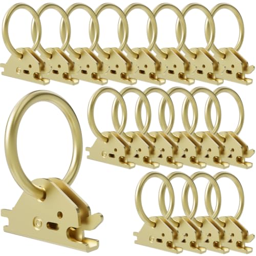 UMIRO Steel E-Track O Ring Tie-Down Anchors 4400lbs Break Strength Secure Cargo in Enclosed/Flatbed Trailers Trucks (Golden 20Pack)