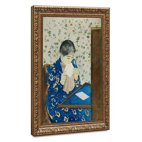 Toile The Letter by Mary Cassatt sublime votre bureau avec son cadre élégant de 61x91 cm