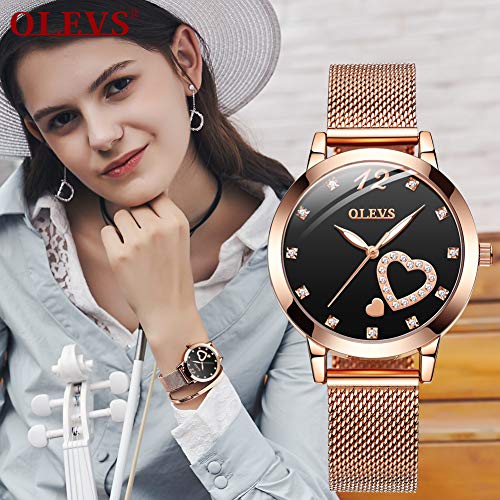 Image of OLEVS Women Watches Business Dress Female Ladies for Small Wrist Watch Gold Silver Tone Stainless Steel Band Analog Simple Day Date Waterproof Lady Watches