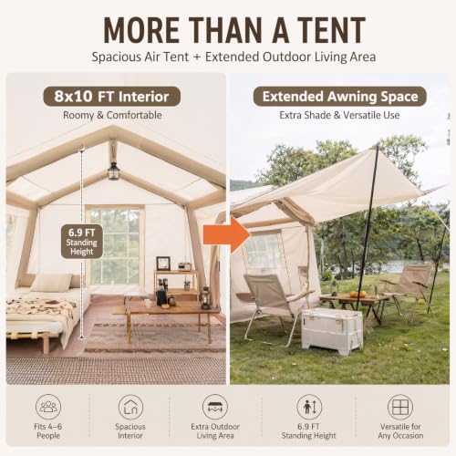 Carpa Inflable 8x10 FT para Camping 4-6 personas miniatura 2