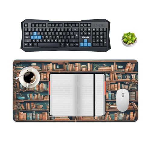 Tapete de escritorio grande Cartoon Bookshelf Bookworm antideslizante miniatura 4
