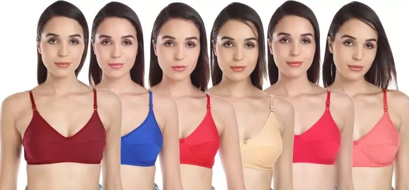 TAANI'S"S Enterprises Pack of 6 Women Full Coverage Lightly Padded Bra