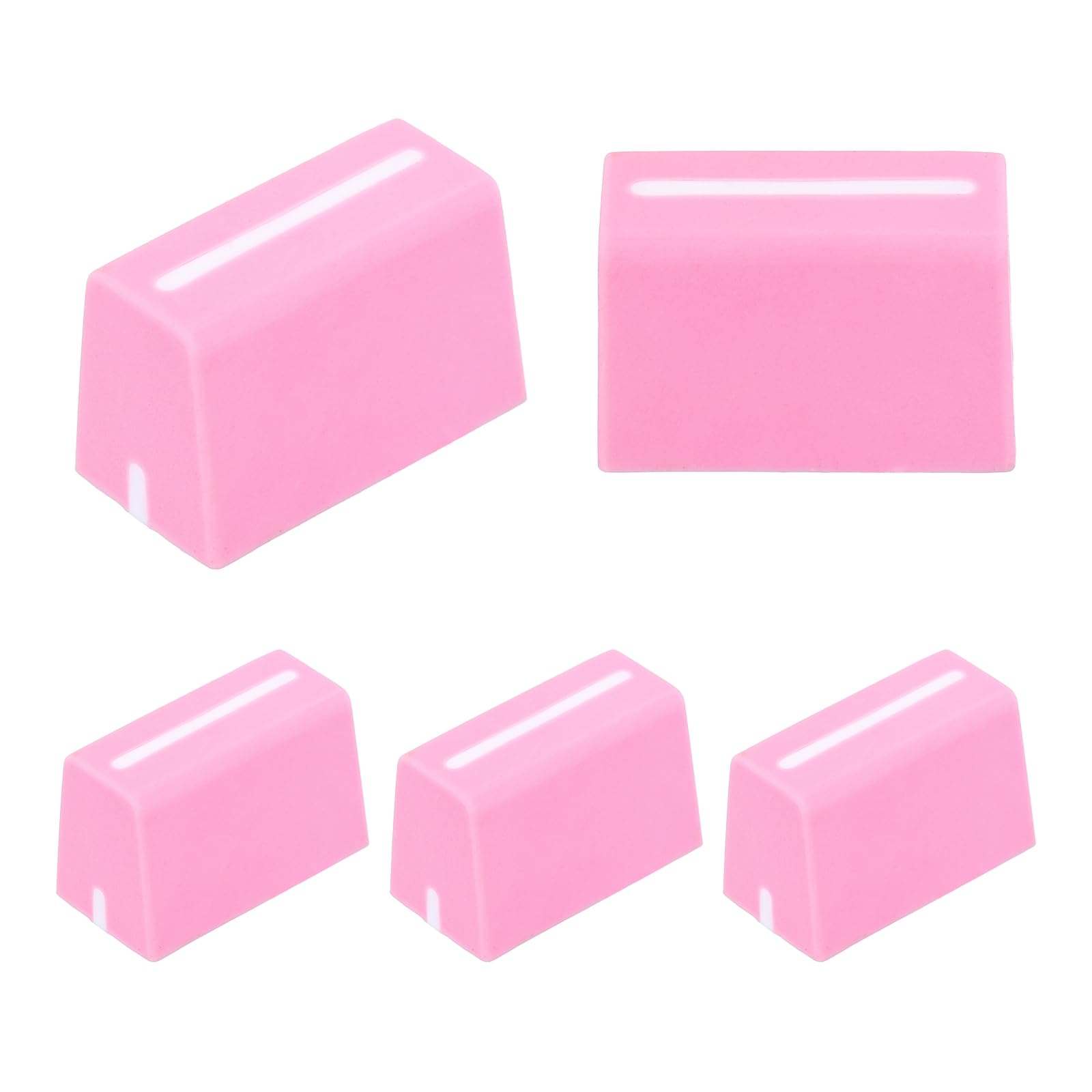 sourcing map Universal Fader Knobs, Pink Mixer Fader Caps Slider Potentiometer Replacement Rubber for DJ Controller Mixer Console, 5 Pack