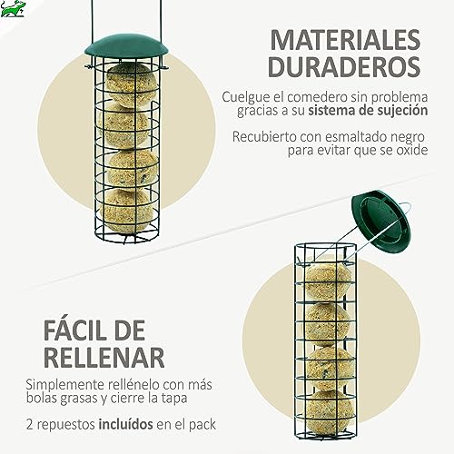 Mice&Co Fat Ball Wild Bird Feeder - Hanging Feeder Station Pre-Filled with Premium Fat Balls - Outdoor Garden Feeder - Image 4