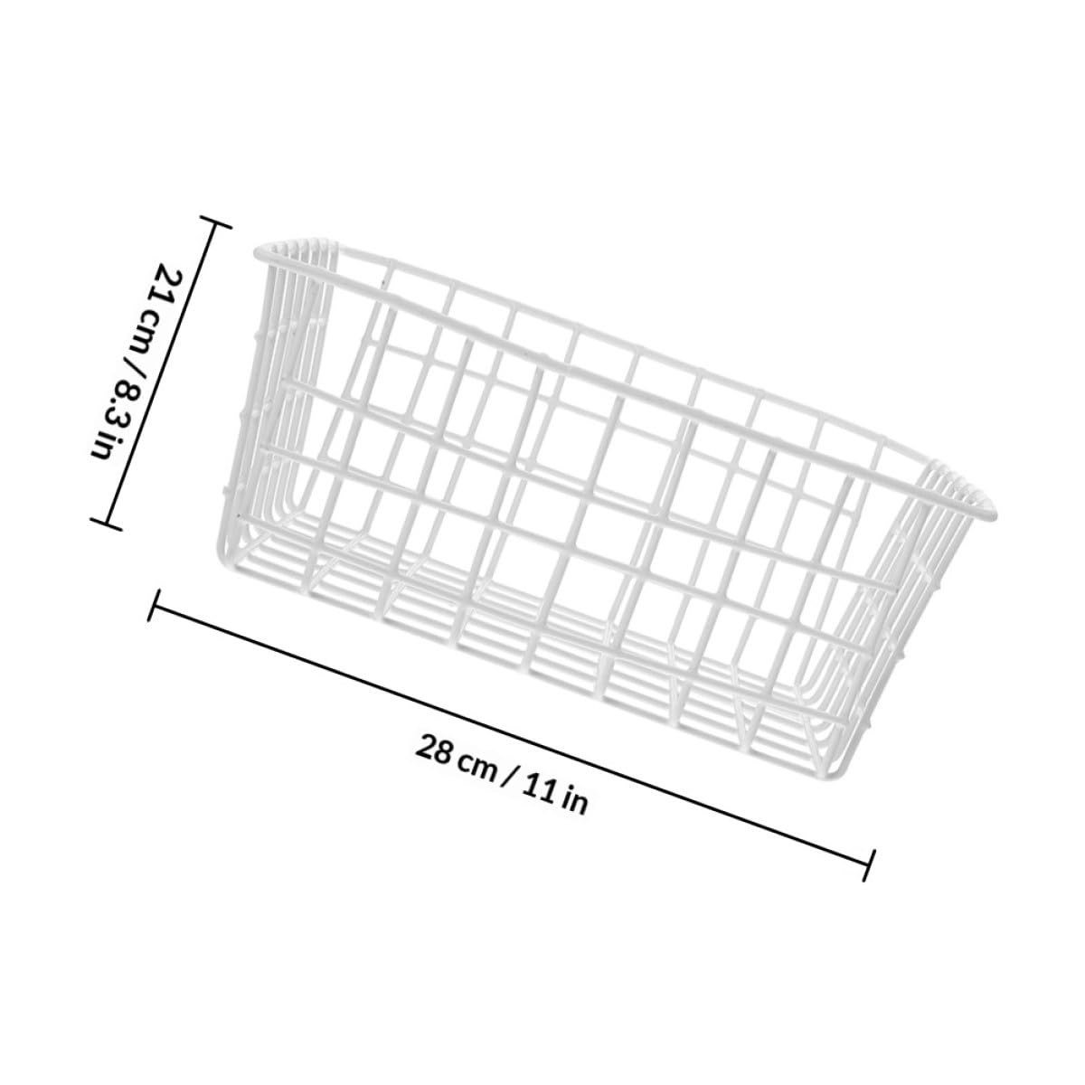 Cesta Organizadora de Hierro para Congelador, 2 Piezas, Blanco