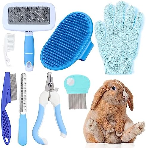 MIAOZ Juego de cuidado de conejos con cortaúñas y recortador, qui...