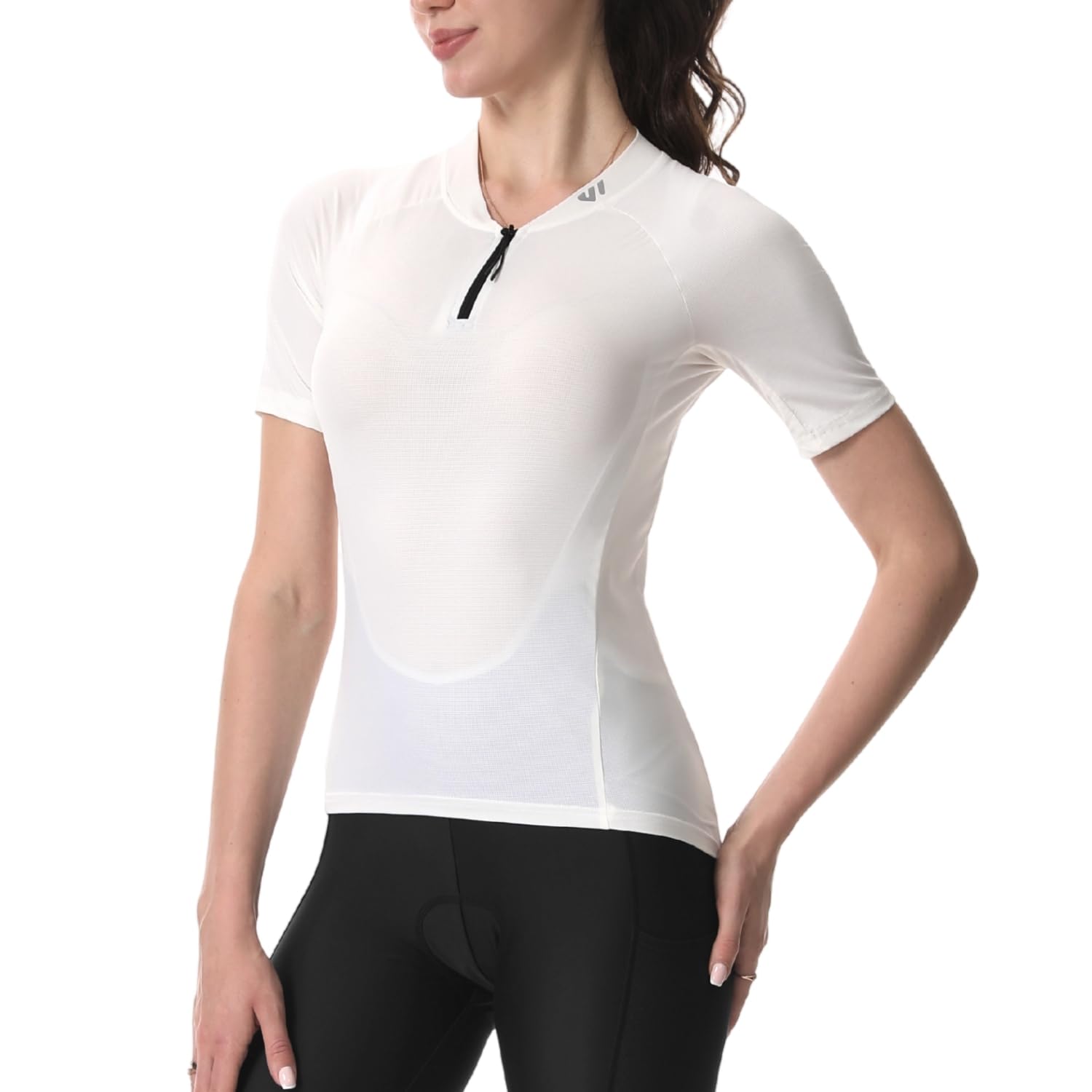Wulibike Radtrikot Damen Halbe ReißVerschluss Fahrradshirt Mountainbike Fahrradtrikot Atmungsaktiv Rennrad Trikot Kurze äRmel Frauen Fahrrad Shirt 4 Tasche