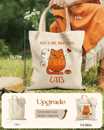 Image of Miss Adola Cute Canvas Tote Bag for Women Girls - Animal Lover Aesthetic Bags with Magnetic Buckle and Zipper Inner Pocket