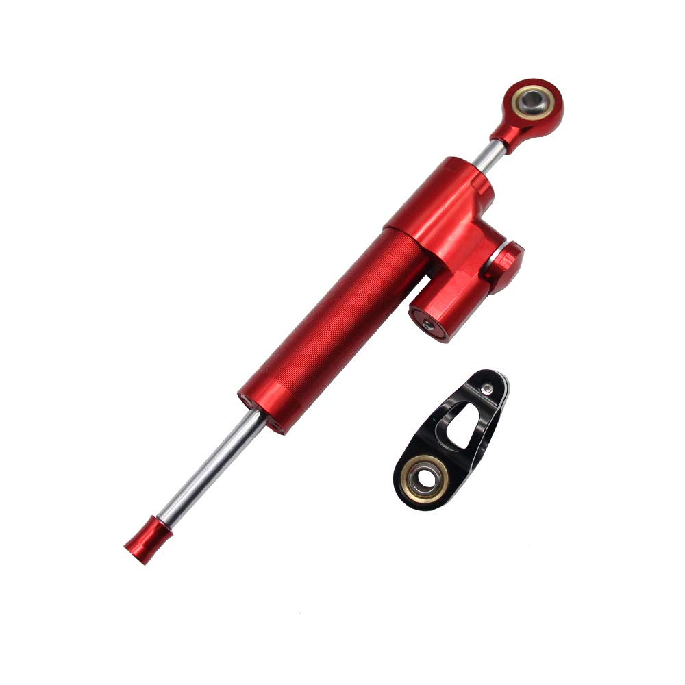 Amortisseur de Direction Universel Stabilisateur de Moto LinéAire Inversé Commande SûRe CNC pour MT09 MT07 YZF R1 R6 Rouge