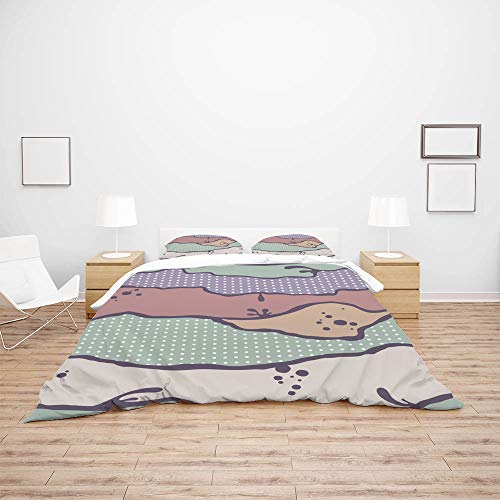 Housse de couette en tissu 100% polyester infroissable et facile à laver - 4