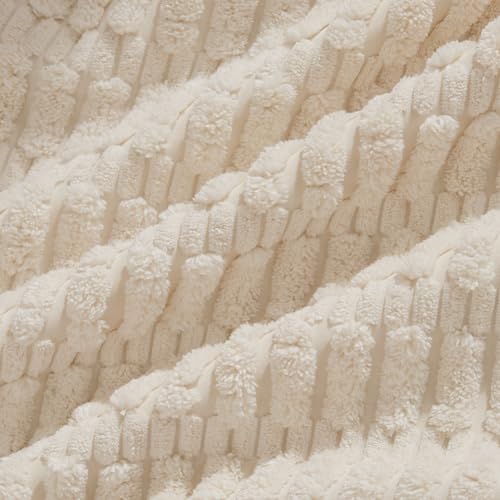 Fancy Homi 2 Packs Boho Decorative Throw Pillow Covers 18x18 Inch for Living Room Couch Bed Sofa, Rustic Modern Farmhouse Home Decor, Soft Corduroy Cream Square Cushion Case 45x45 cm - Image 5