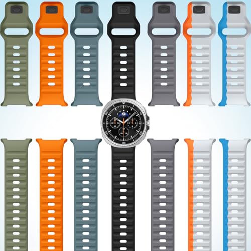 Image of XMUXI Compatible with Samsung Galaxy Watch 9 /8 Strap 44mm 40mm, Silicone Sport Breathable Bands for Galaxy Watch 8 Classic Straps 46mm (No Watch)