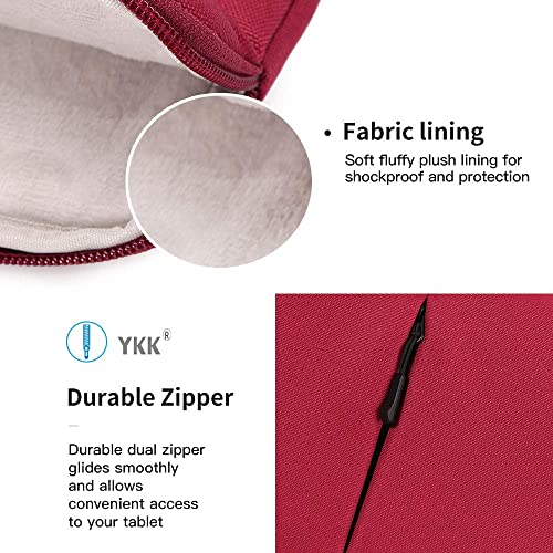 Image of MOCA 360 Protection 10.5-11 Inch Tablet Sleeve Case Bag for iPad 10.2'' /Ipad Air 4 10.9 Inch /Ipad Pro / 9.7 inch Ipad, Surface Go /Surface Pro, Galaxy Tab 10.5 /Xiaomi Pad 5 (9.7-11 Inch, Wine-Red)