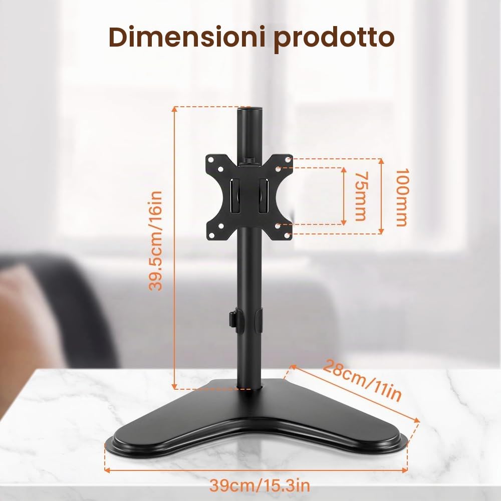 KKTONER Supporto universale per monitor Vesa 75 x 75 mm, 100 x 100 mm