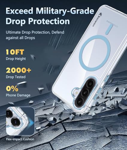 Image of KARWAN Crystal Clear Transparent Back Cover Case with Camera Protection,Compatible with Samsung A36 /A56, Anti Yellow Clear Shockproof Scratch Resistant Case with Magnetic MagEaze Wireless Charging
