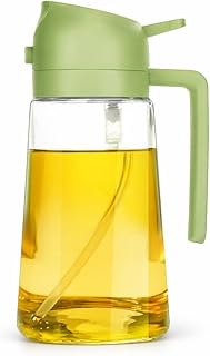 2-in-1 Olive Oil Dispenser 500ml Glass Oil Bottle for Kitchen Spray, Pour Cooking Oil Cruet Borosilicate Glass Vinegar Dis... Price In India