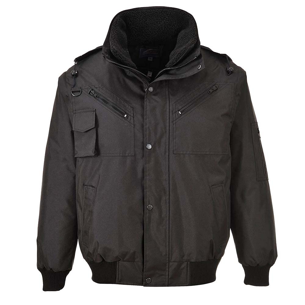 Portwest Cazadora 4 En 1, Tamaño: L, Color: Negro, F465BKRL