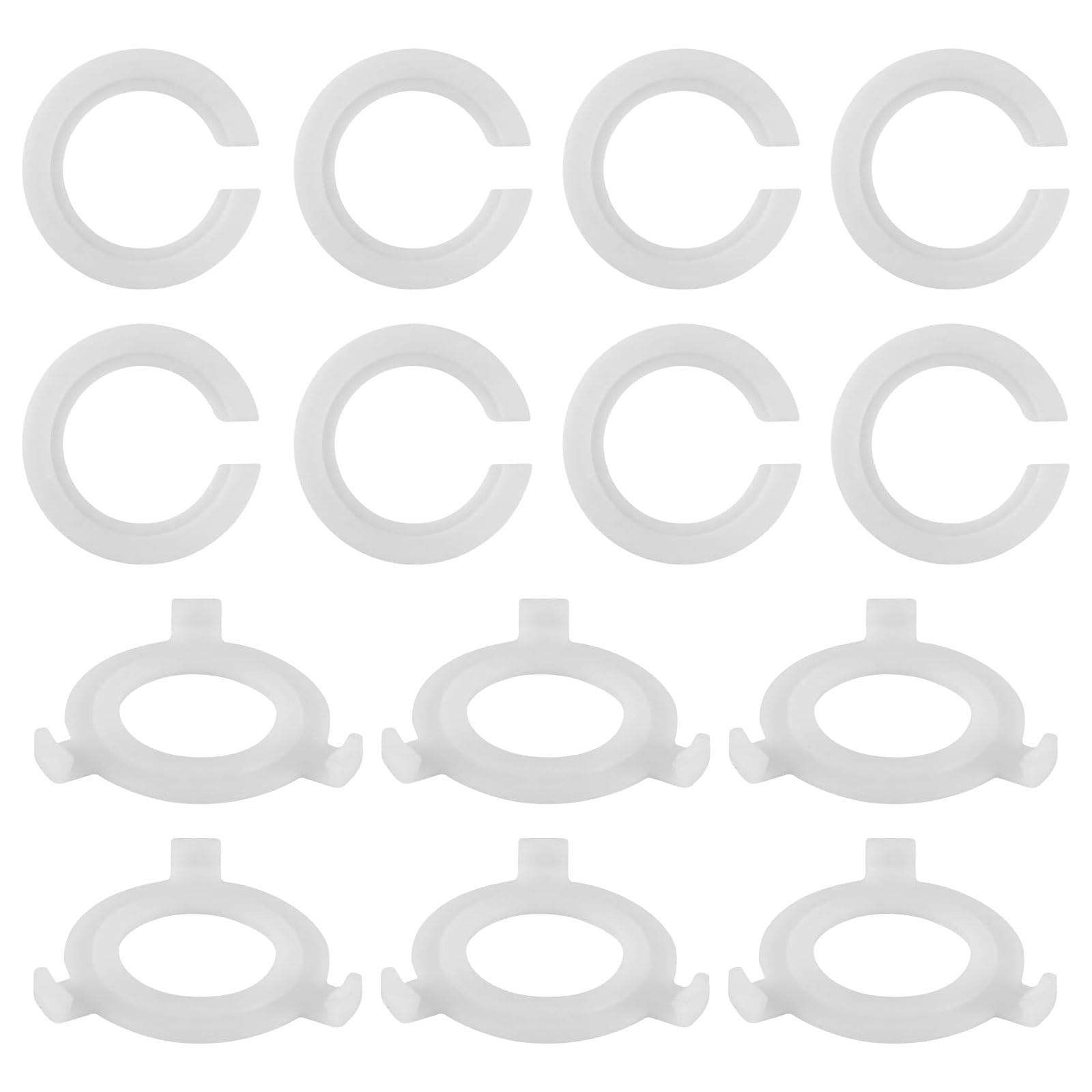 Lampshade Adapter Reducer Ring (14 Pack), E27 to E14 Socket Converter for Lighting Fixtures, Replacement Fittings Kit, White Plastic