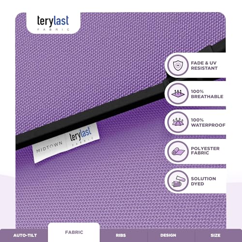 Image of The Lean Patio Umbrella (Terylast Fabric - Midtown Purple, 10 Foot)