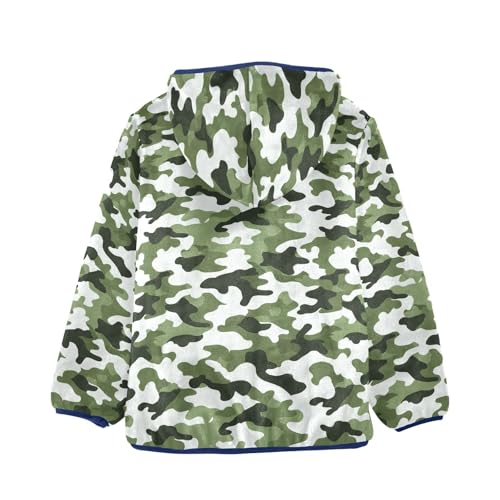 Camouflage Toddler Fleece Jacket Baby Boys Hooded Zipper Long Sleeve Thick Warm Outerwear 3-10 Years2