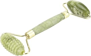 أسطوانة تدليك الوجه مدلك طبيعي للوجه من حجر اليشم لتجميل الجسم، أخضر