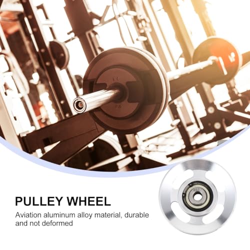 Image of balacoo 2pcs Aluminum Alloy Pulley Peel and Stick Wallpaper Pulldown Attachments Pulley Wheel Aluminum Gym