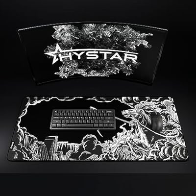 Hystar Extended Gaming Mouse Pad | XXL 36 x 16 | 5mm Thick, Waterproof Surface, Smooth Polyester Fabric, and Natural Rubber Base | Death