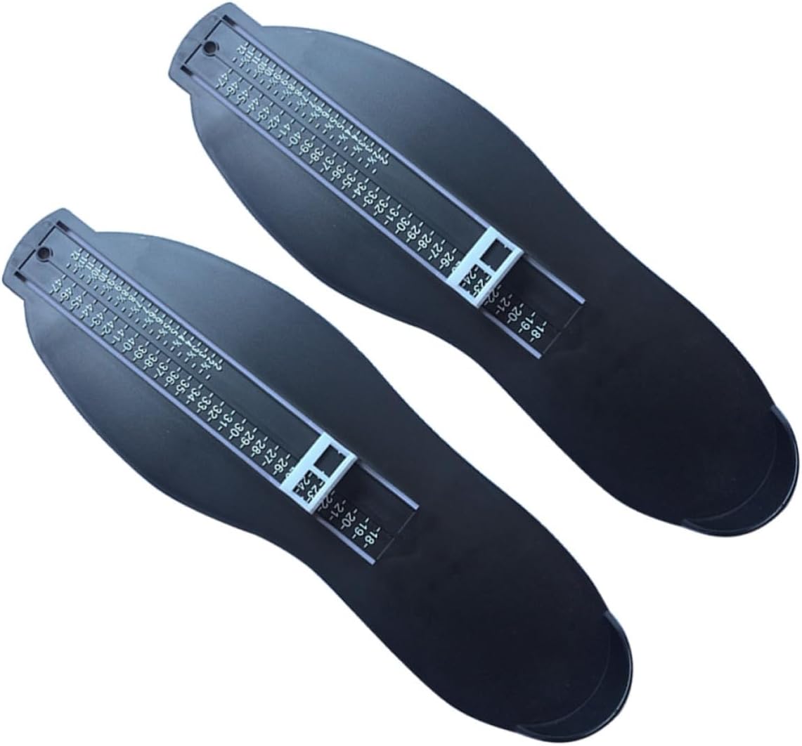 2pcs Foot Measuring Device Black Plastic for Adult Shoe Size