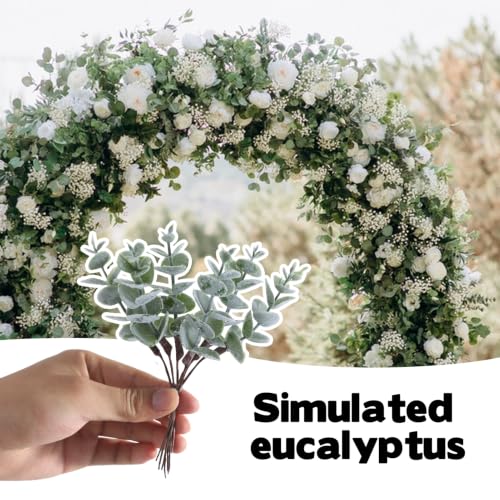 ZHIHEYC 60 Pcs Mini Eucalyptus Stems, 6 Inch Artificial Eucalyptus Stems, Faux Greenery Branches Plastic Fake Leaf Branches for Wedding Centerpiece Table Decor Home Decoration by ZHIHEYC - Used condition - Image 7