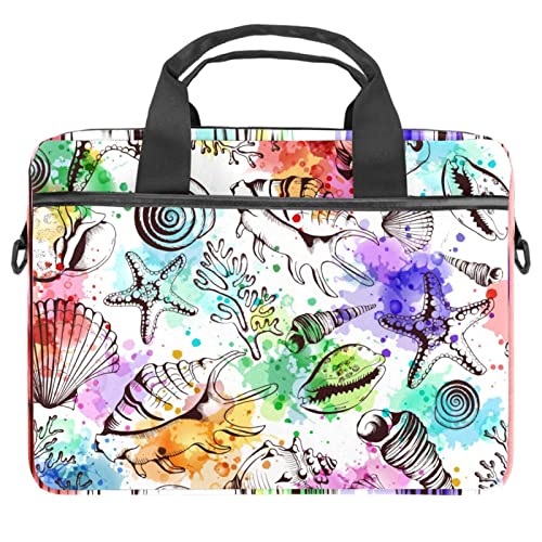 Sac ordinateur portable 13 à 14 pouces zèbres et coquillages