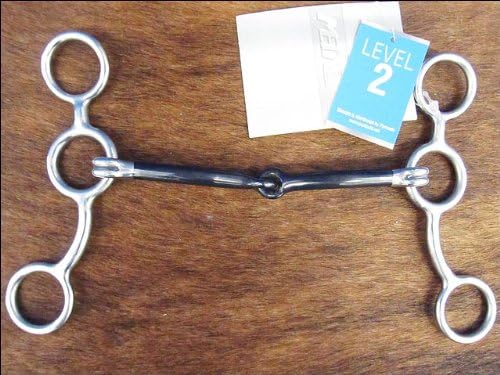 Metalab Junior Cow Horse Smooth Snaffle Gag Bit - Stainless Steel - 5 1/2"