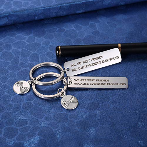 MIXJOY Gifts for Best Friend, Friendship Keychain - 2pc We are Best Friends Pinky Promise Keychains Jewelry for Teen Girl Women Coworker Birthday4