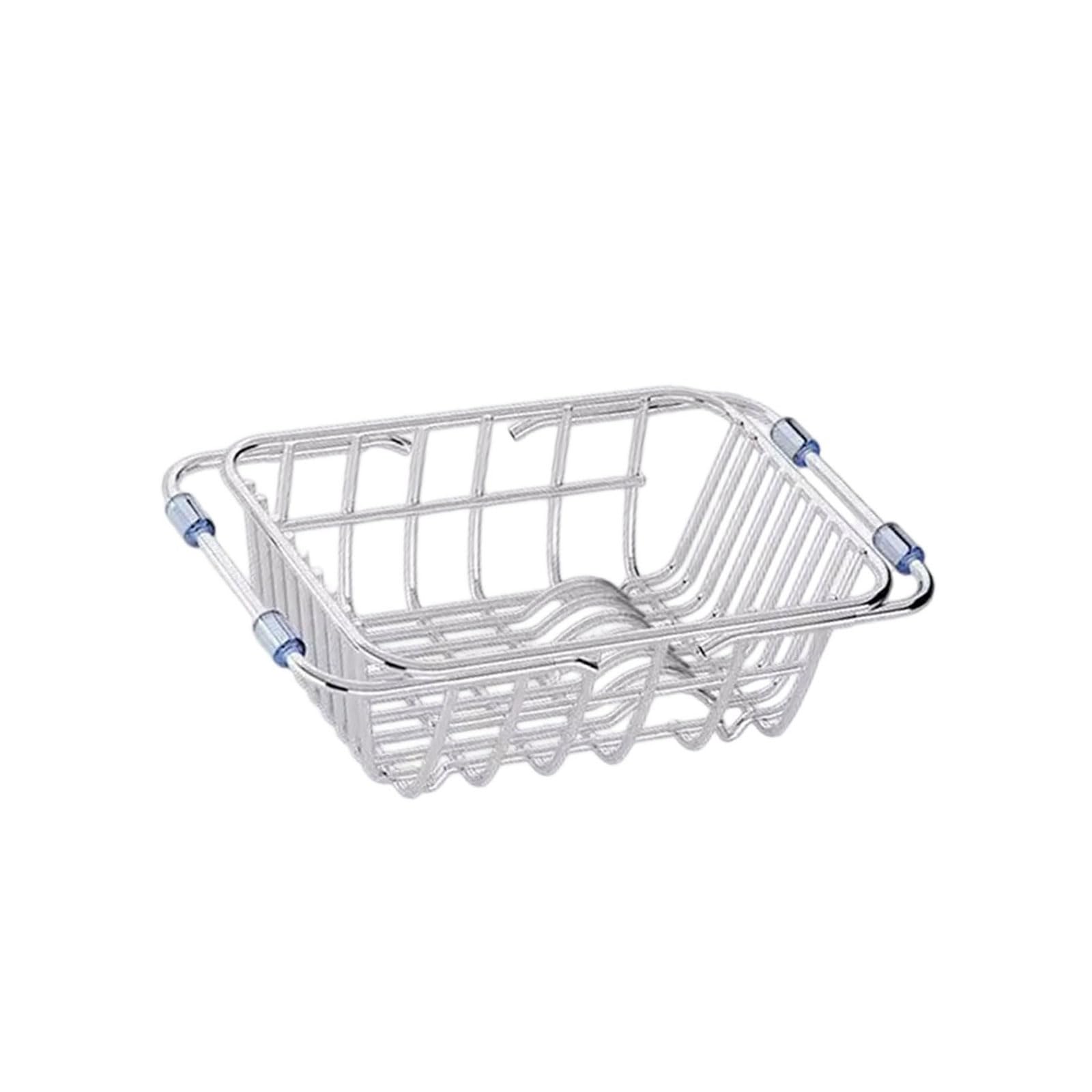 FACAILUO 304 Rustless Extendable Kitchen Sink Draining Basket Modifiable Size Permanent Oxidation Immune for Dishwashing