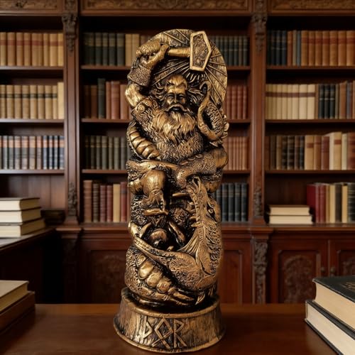 Estatua Decorativa de Resina Mitología Nórdica Thor miniatura 4