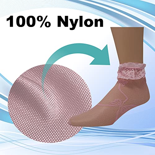 Image of EMEM Apparel Women's Lace Anklet Socks with Ruffle