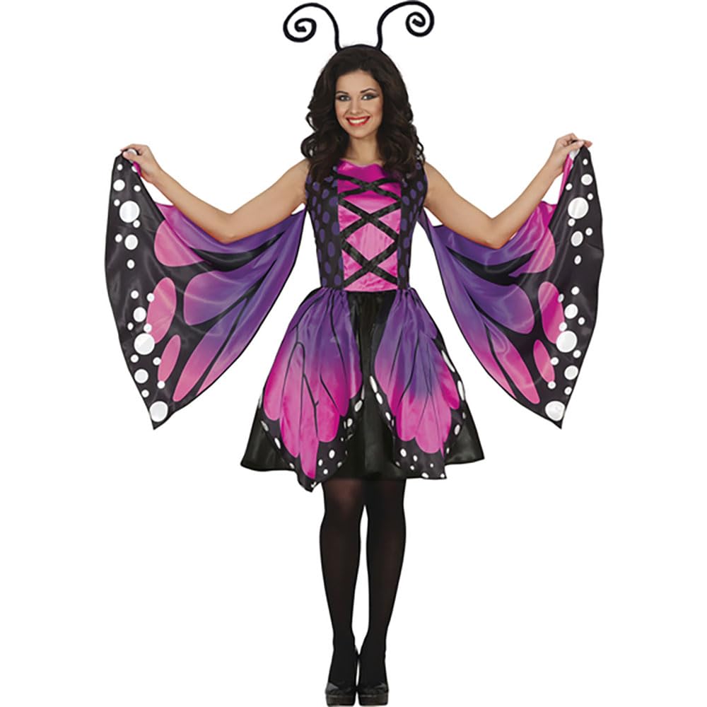 FIESTAS GUIRCA Marvelous Butterfly Fancy Dress Women - Purple Monarch Butterfly Fancy Dress Costumes for Women Size L 14-16