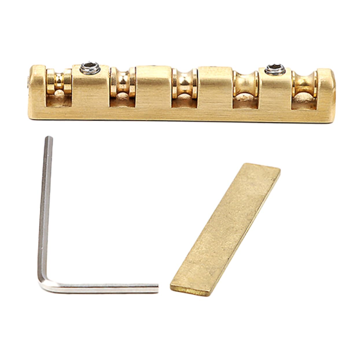 OFFSCH 2 Sets String Sturdy Upper String Nuts for Electric String Instruments Brass Material Guitar Bridge Nut for Easy Installation
