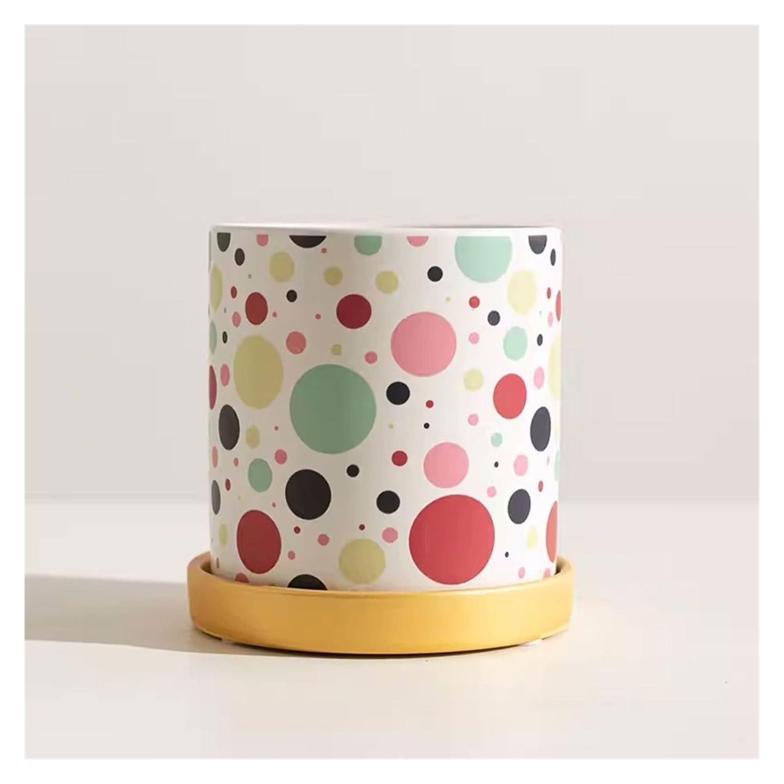 Gelasige B Flower Pots Simple Creative Geometric Pattern Succulent Green Plant Tray Ceramic Flower Pot Outdoor Flower Pots(B)