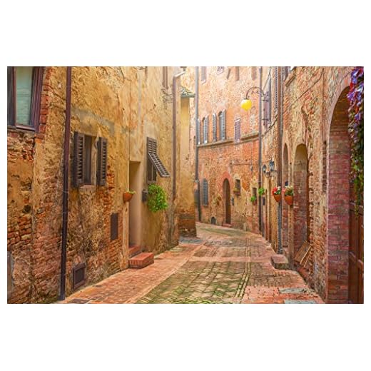 Narrow Street in Old Italian Town Tuscany Italy Photo Art Print Poster 18x12