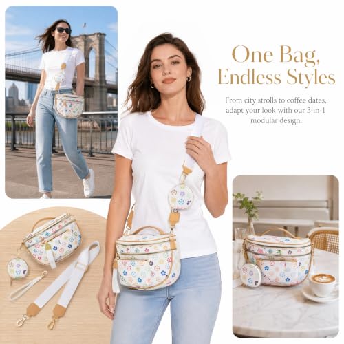 Image of Makes Checkered Crossbody Bag Bum Bag for Women with Pouch