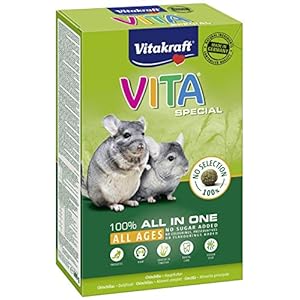 Vitakraft Vita Special All Ages Hoofdvoer voor chinchilla’s, met grassen en kruiden, voor een optimale spijsvertering, zonder toevoeging van suiker en granen, 1 x 600 g